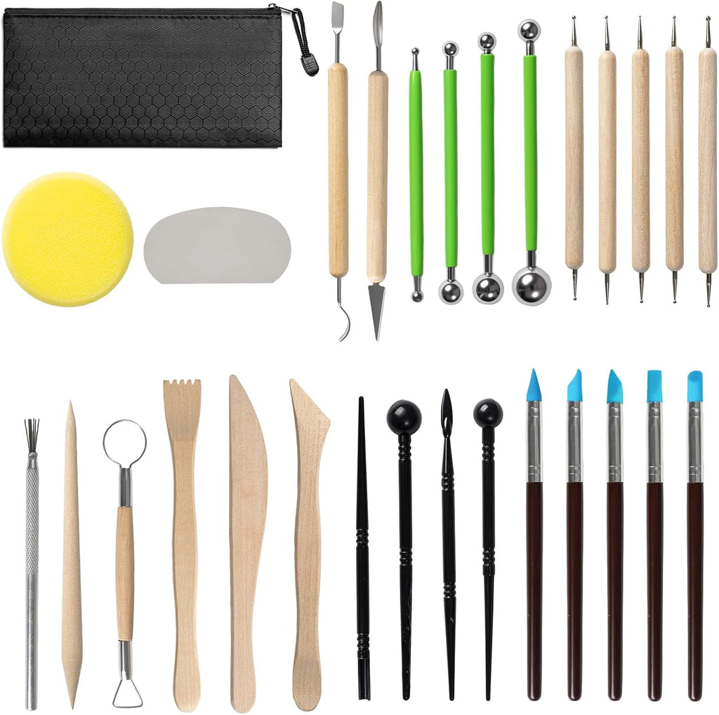 29 PCS Clay Tool, Clay Sculpting Tools Kit, Pottery Tools Can be Used for Stippling, Carving, Molding, and Shaping