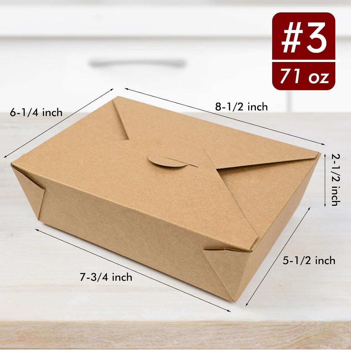 70 Pack 71 oz Kraft Paper Large Takeout Food Containers