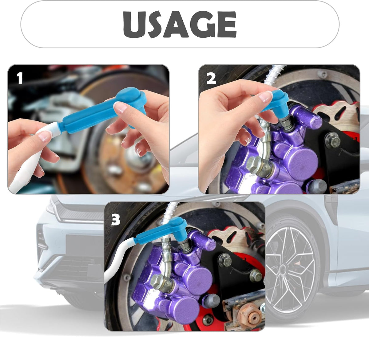 5PCS Brake Bleeder Adapter Kit,Professional Brake Bleeder Vacuum Pump Pipe Connectors Kit,Practical Connect Brake Bleeder Hose Exchange Tool for Quick Brake Fluid Change (Blue)