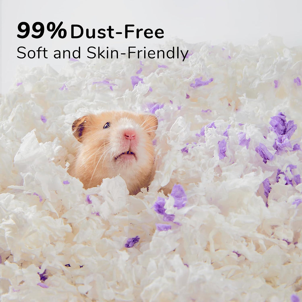 99% Dust-Free Soft Natural Paper Bedding with Odor Control, for Hamsters, Guinea Pigs, Rabbits, Chinchillas, Rats