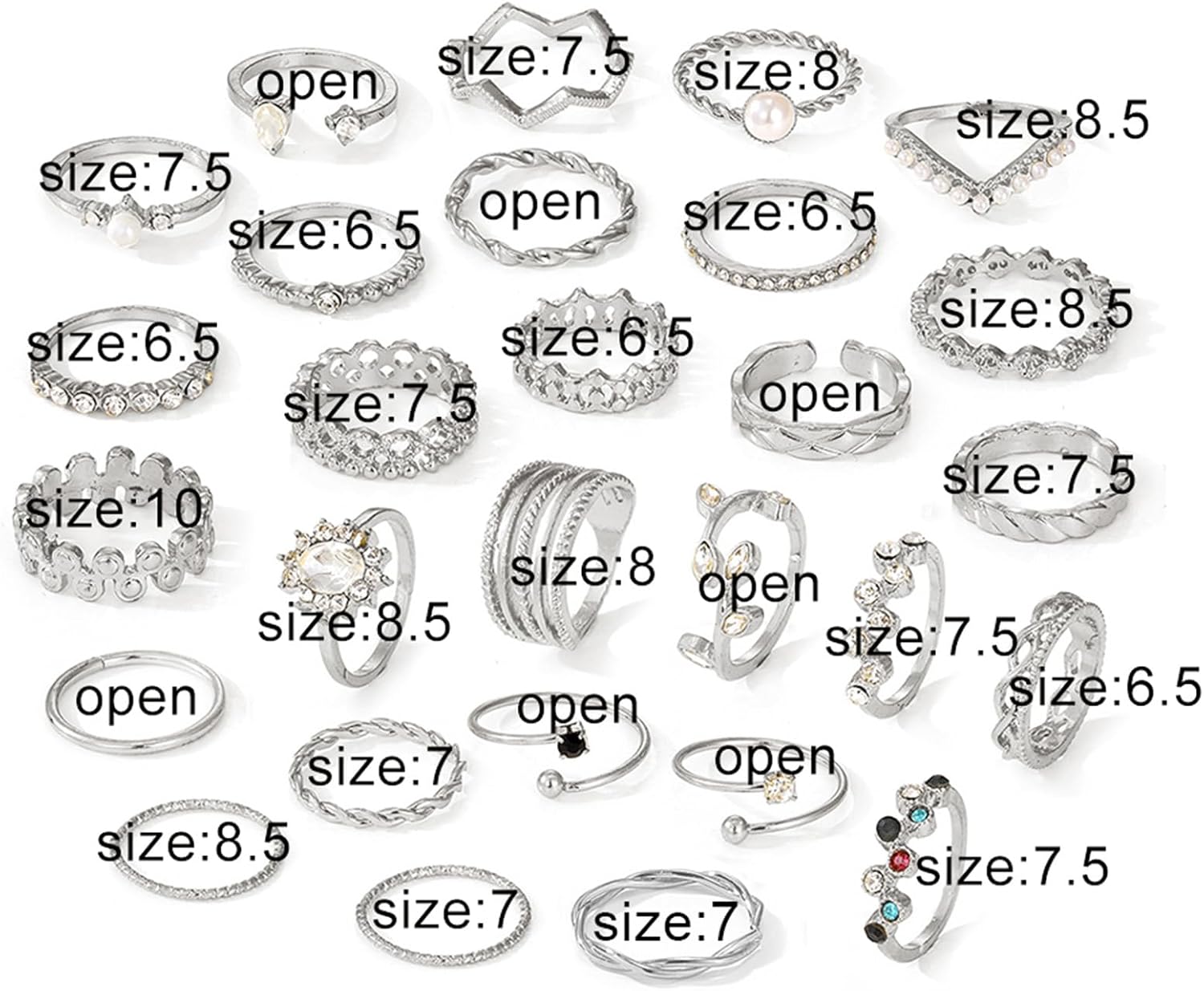 Gold Knuckle Rings Set For Women Vintage Stackable Joint Finger Midi Rings Dainty Cubic Zirconia Crystal Simple Twist