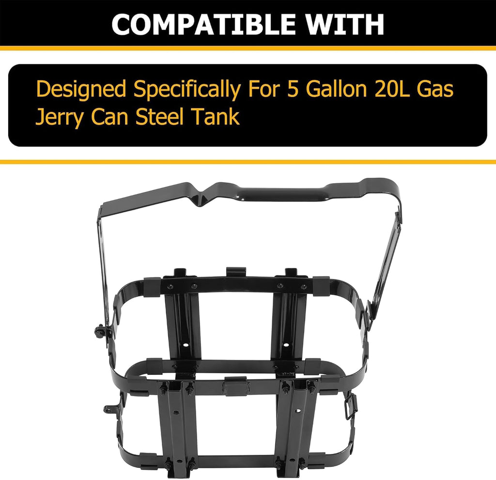 Gas Can Holder for 5 Gallon Steel Jerry Can Fuel Tank Can Holder | Petrol Diesel Storage Can Holder Black
