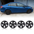 15" Hubcaps for 2013-2015 Civic, PP Material, 4 PCS, Black Lacquer