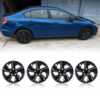 15" Hubcaps for 2013-2015 Civic, PP Material, 4 PCS, Black Lacquer