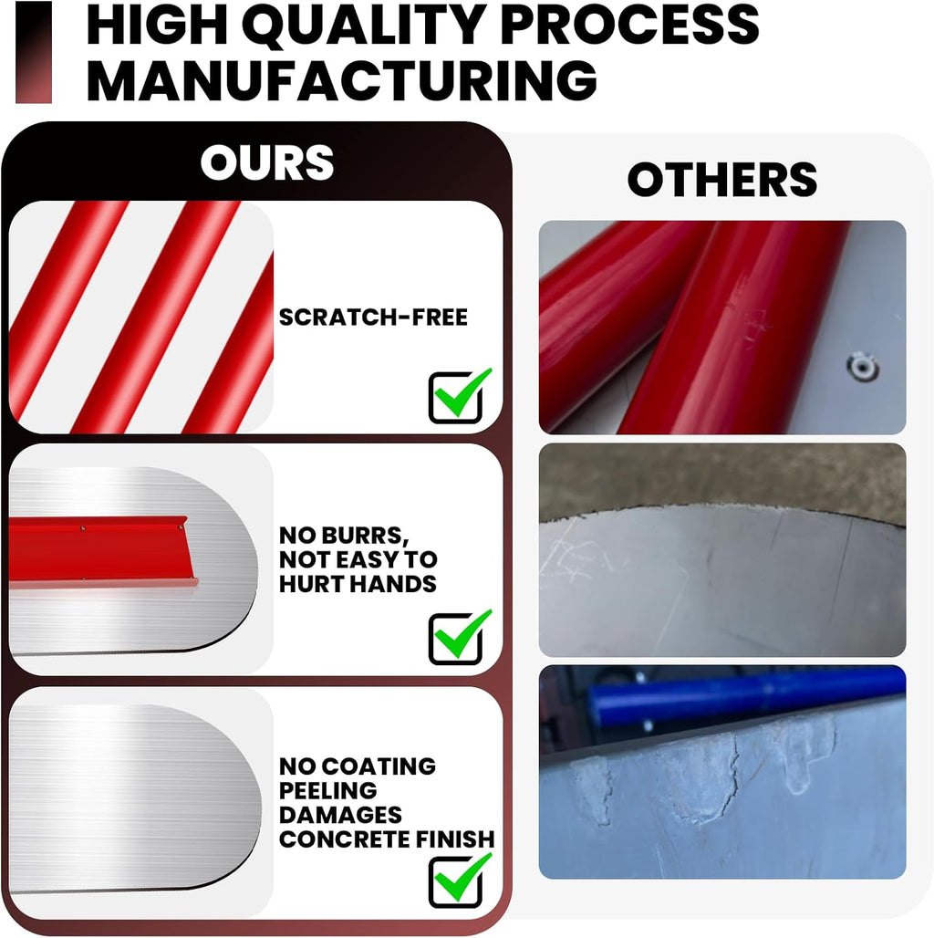Bull Float Magnesium Concrete Tools, 48x12 in Floats Tools Kit, Includes 4 Handles and Smooth Pitch Bracket, Grout
