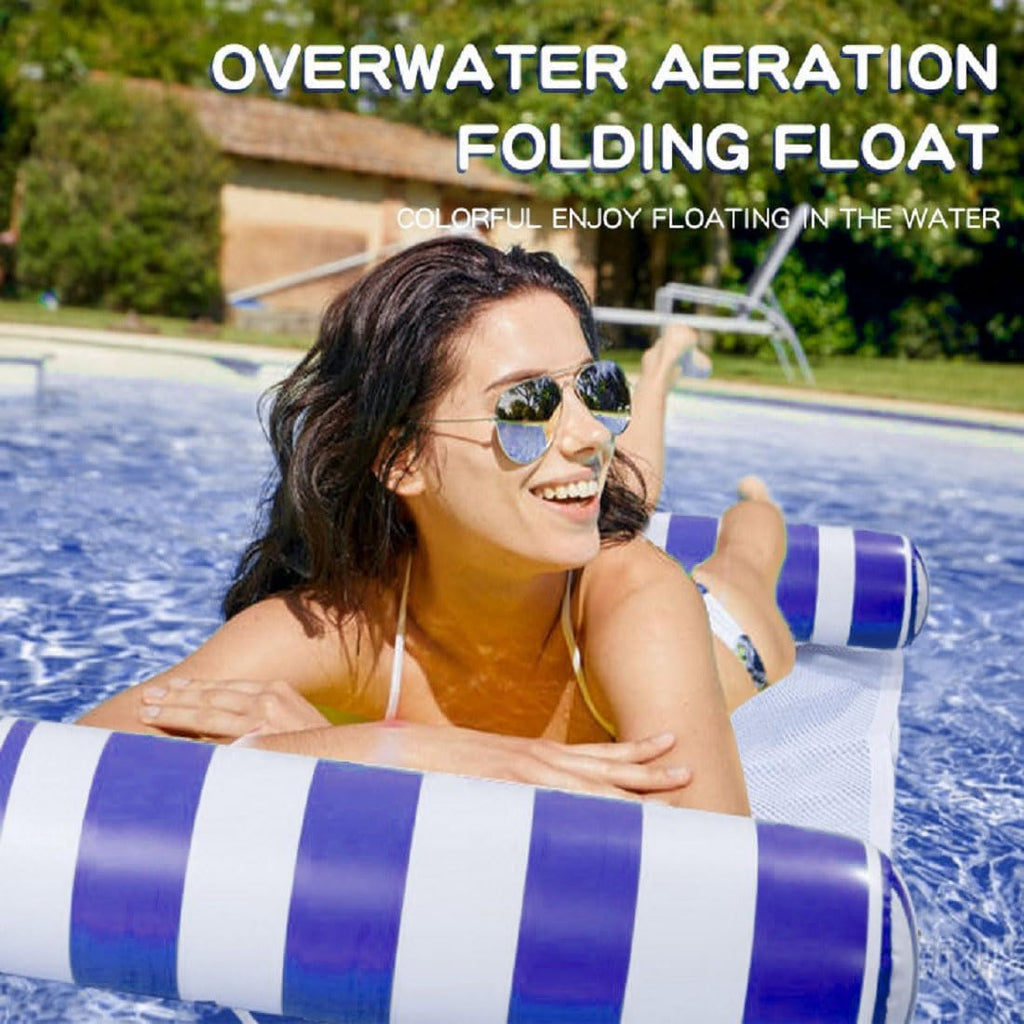2-Pack Swimming Pool Float Hammock, Multi-Purpose Inflatable Hammock Pool Hammock (Saddle, Lounge Chair, Hammock
