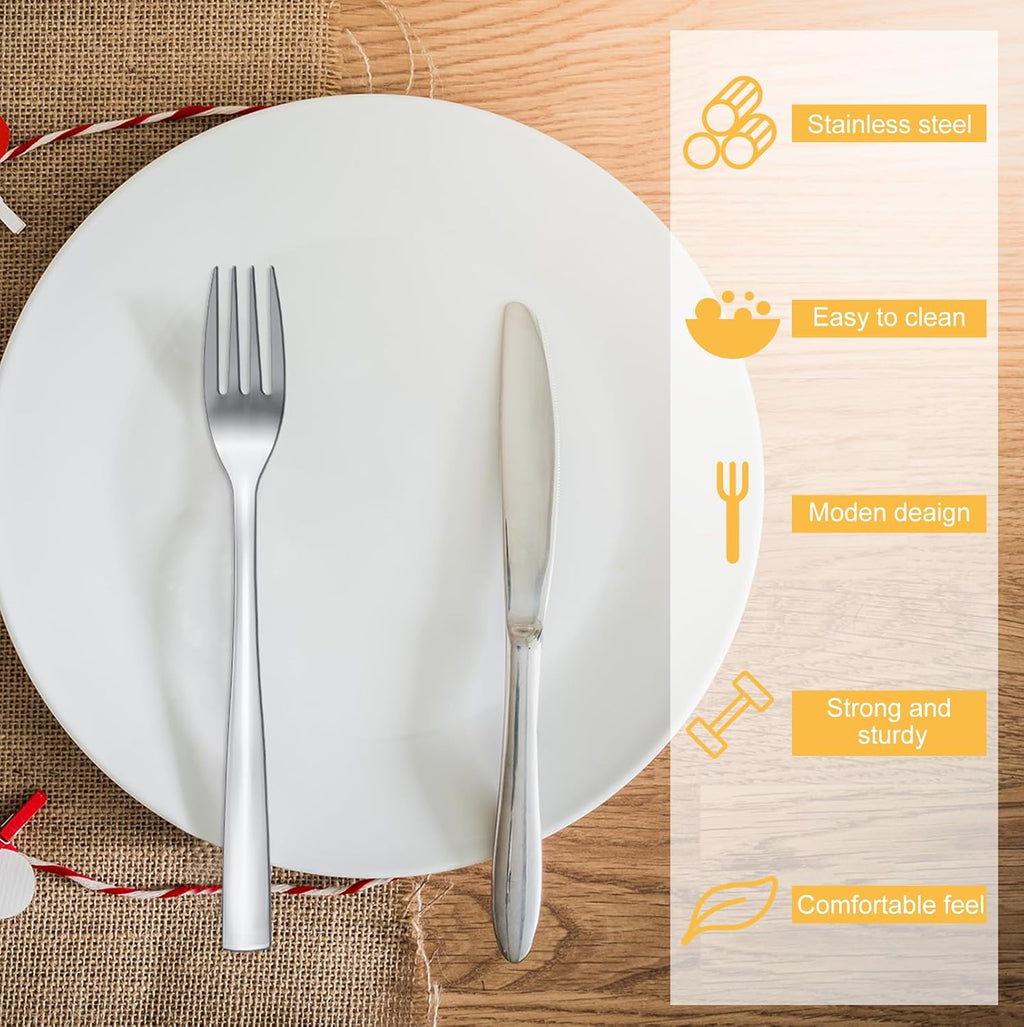 100 Pcs Dinner Forks Bulk Set 8 Inches Stainless Steel Metal Forks