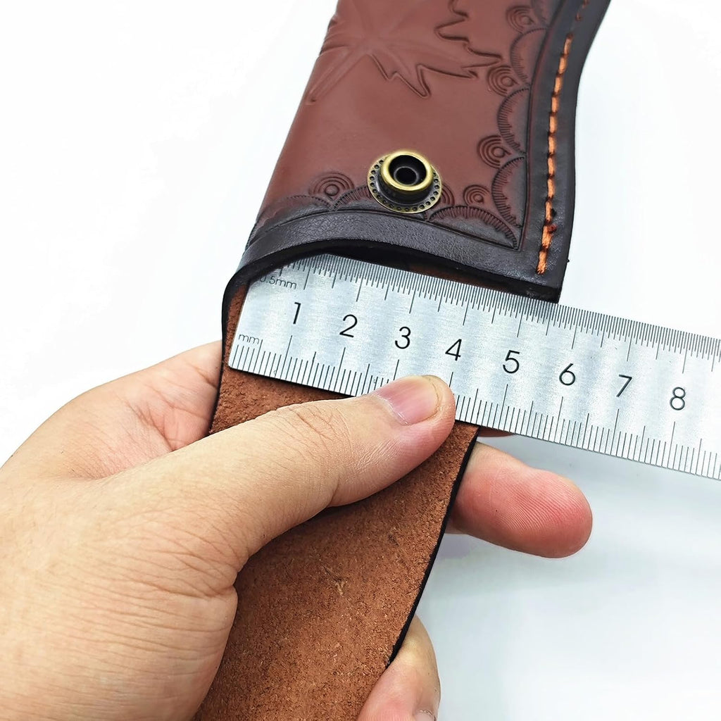 Leather Knife Sheath,Carry Snap Case for Pocket Folding Knife Waist Pouch EDC Holster Belt Loop Brown Outdoor Hunting