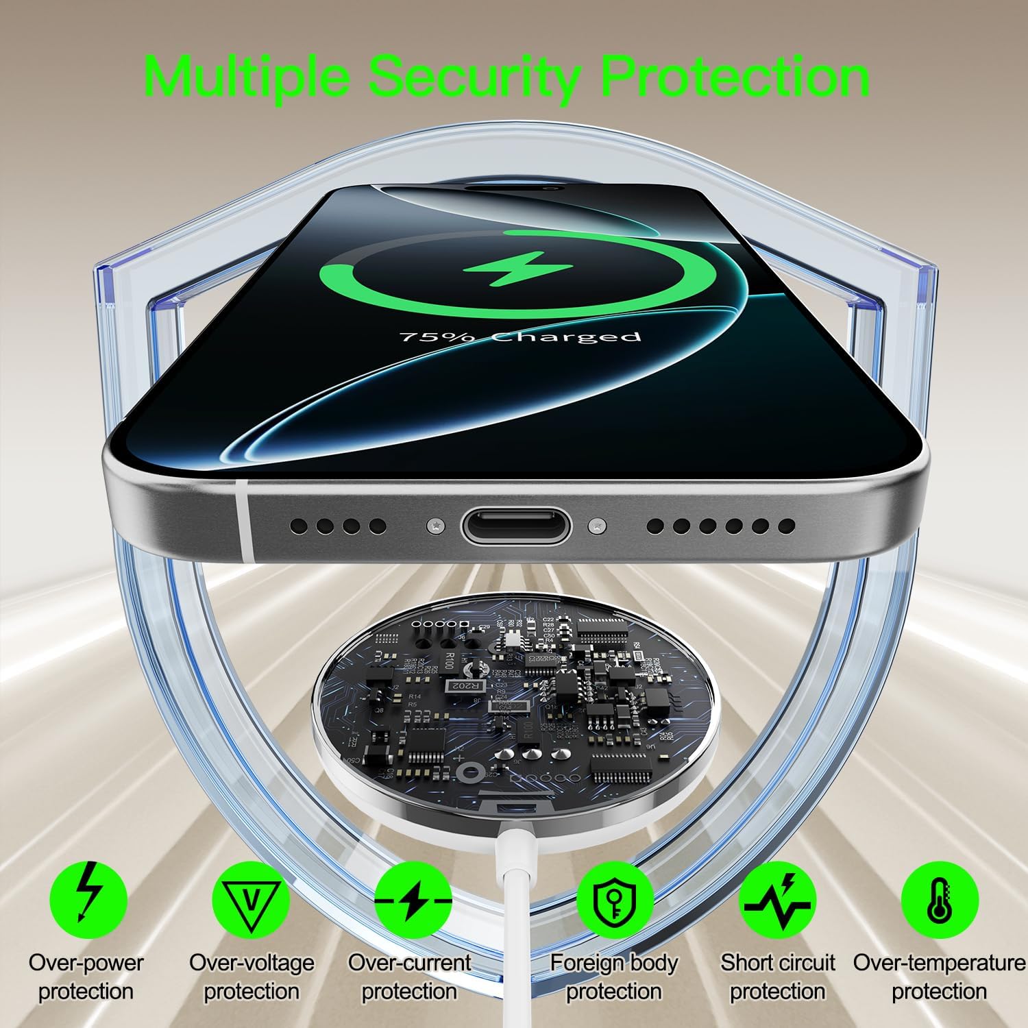New for 15W MagSafe Charger: Magnetic Wireless Charging Pad for iPhone 17 16 15 14 13 12 Series AirPods 4-2 Pro