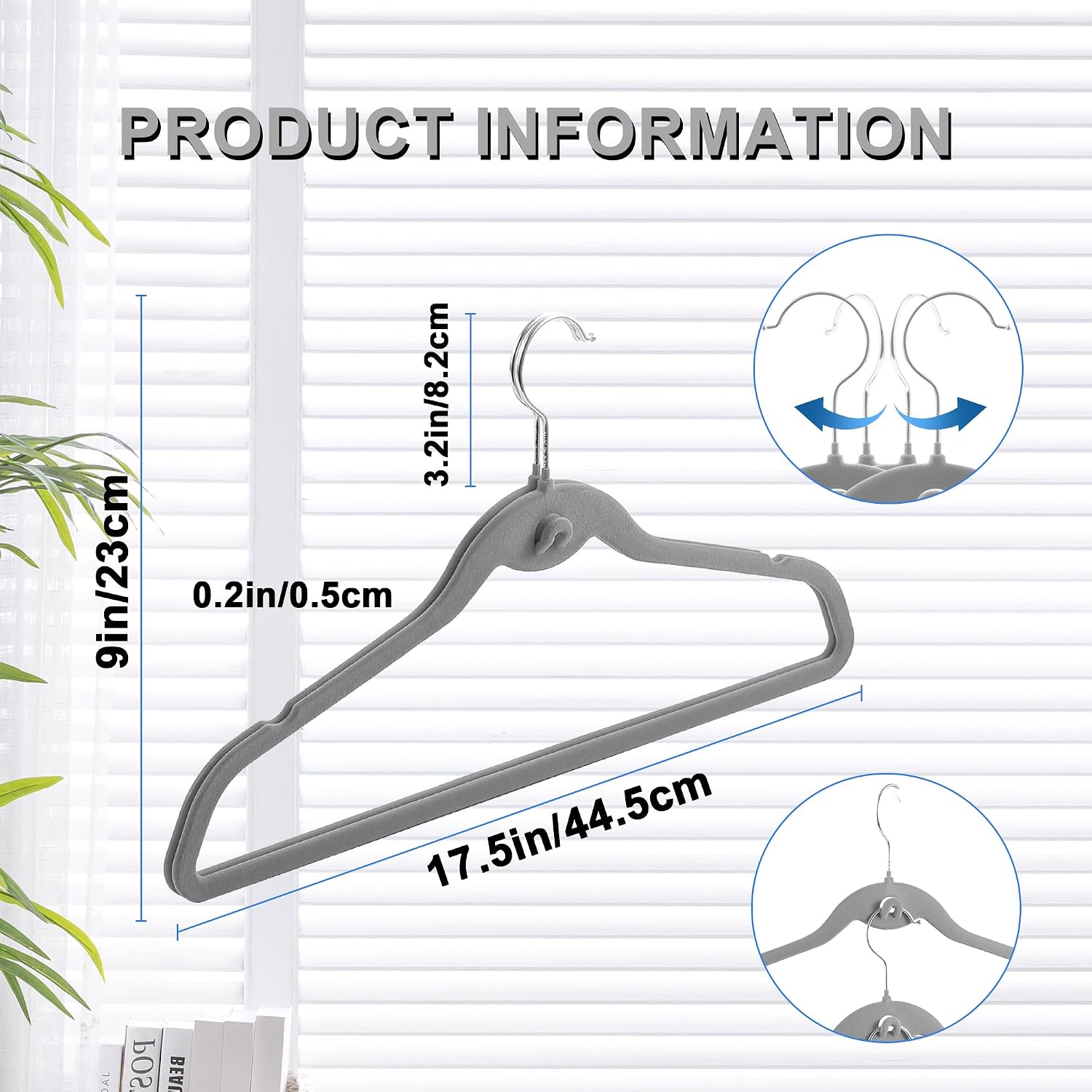 Multi-Color Velvet Hangers 50 Pack with Cascading Hooks, Non-Slip Black, Pink, White, Grey, and Purple Velvet Hangers