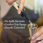 Black Premium Quality Liquor Pour Spouts Pack 12 Reusable Leakproof Bottle Tops For Bartenders And Home Use Easy Flow
