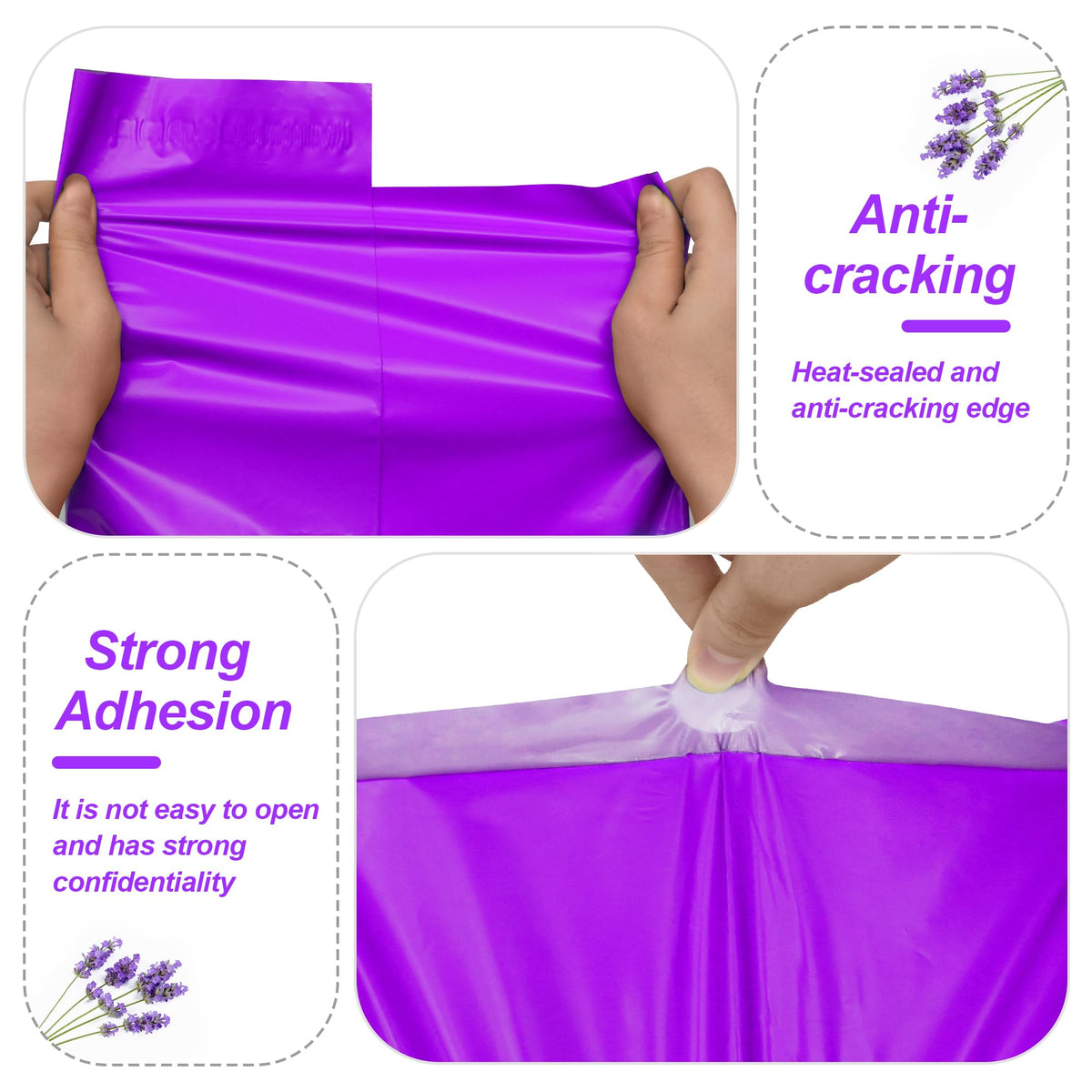 Thank You Poly Mailers 12x15.5 Inch, 50 PCS, Purple
