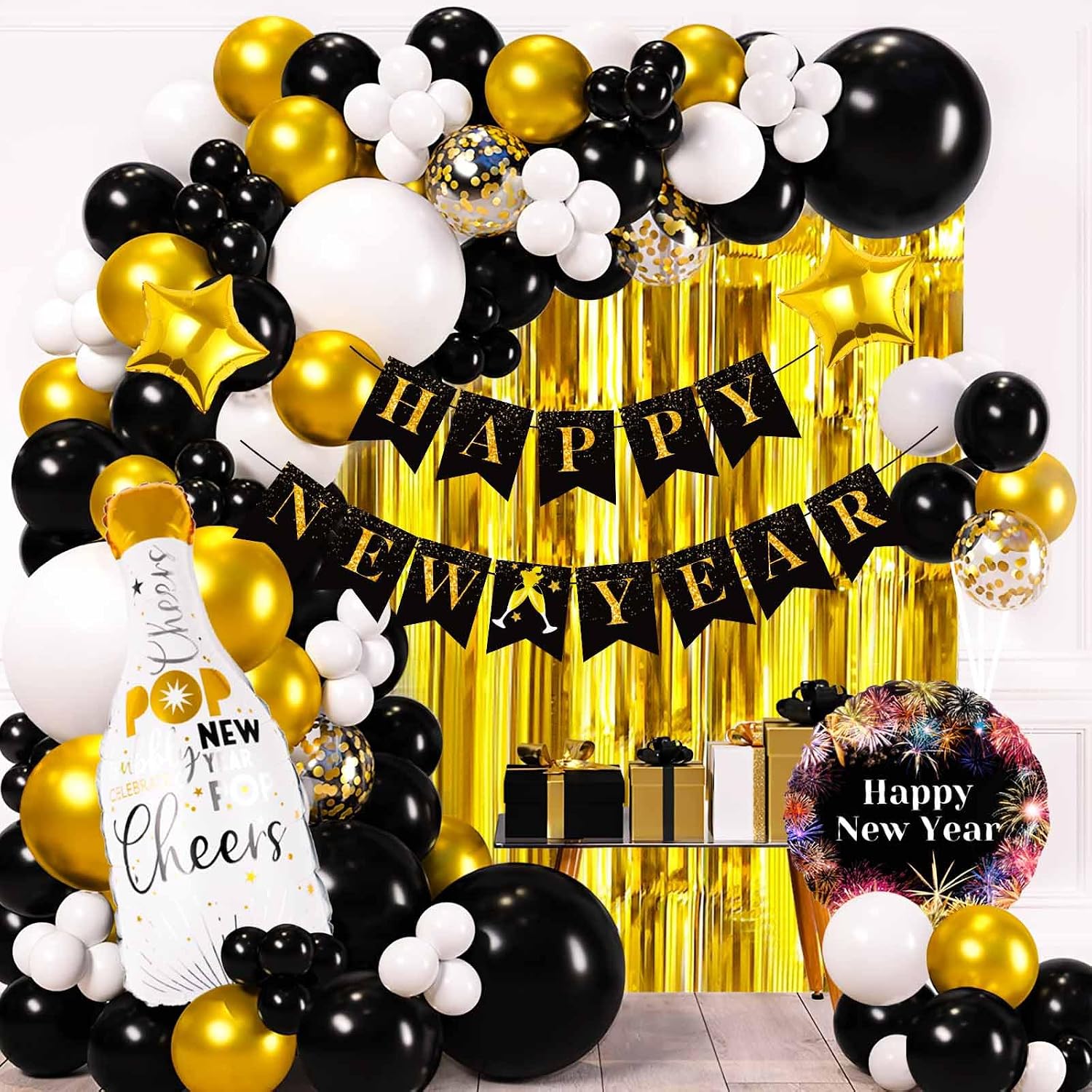 2026 New Years Eve Party Supplies, New Year Decorations 2026, Happy New Years Balloons Decoration Kit with Balloon