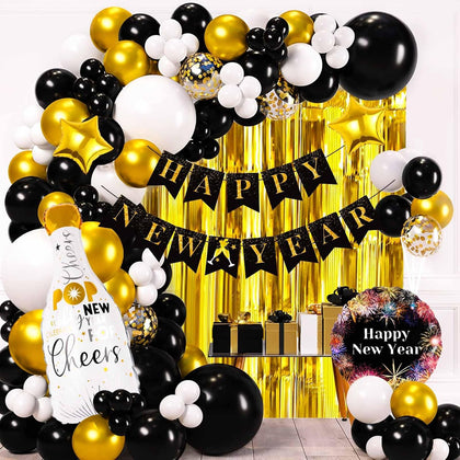 2026 New Years Eve Party Supplies, New Year Decorations 2026, Happy New Years Balloons Decoration Kit with Balloon
