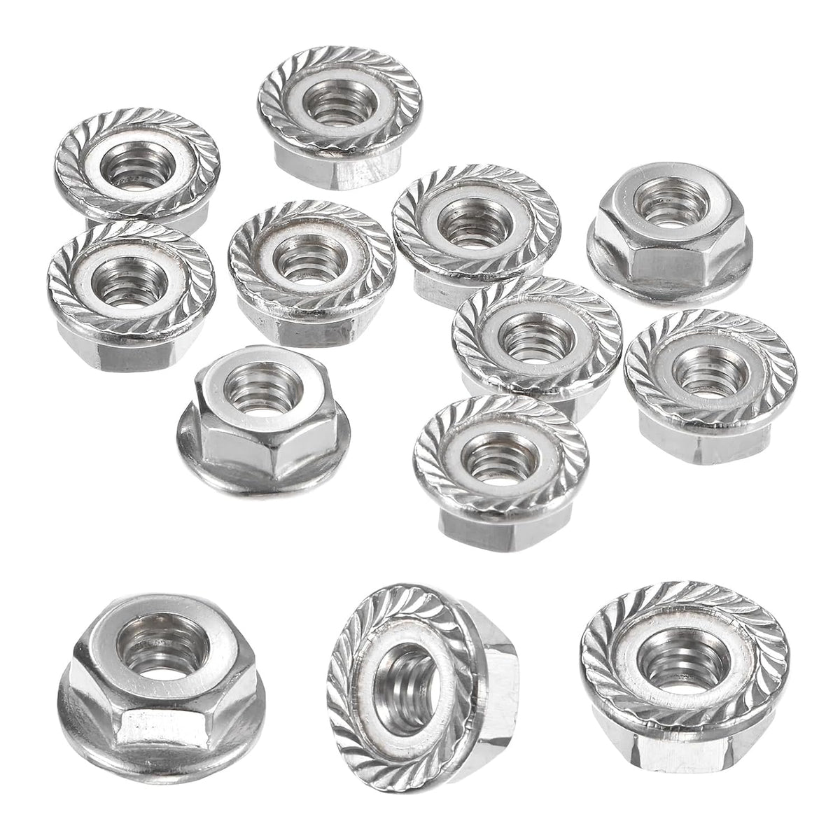 M METERXITY 10-Pack #10-24 Spindle Blade Nuts, Serrated Flange Hex Nuts