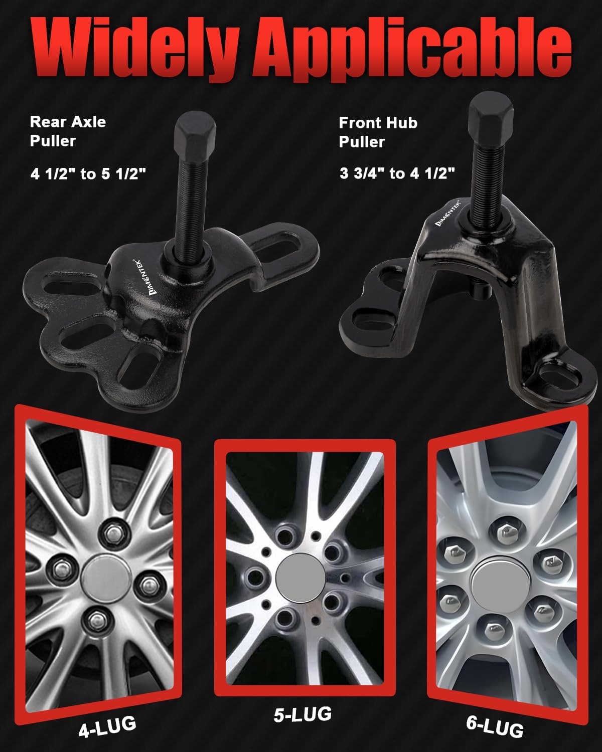 9-Way Slide Hammer Puller Set, Front Wheel Hub Remover & Rear Wheel Axle Removal Tool, Heavy Duty Bearing Puller Set
