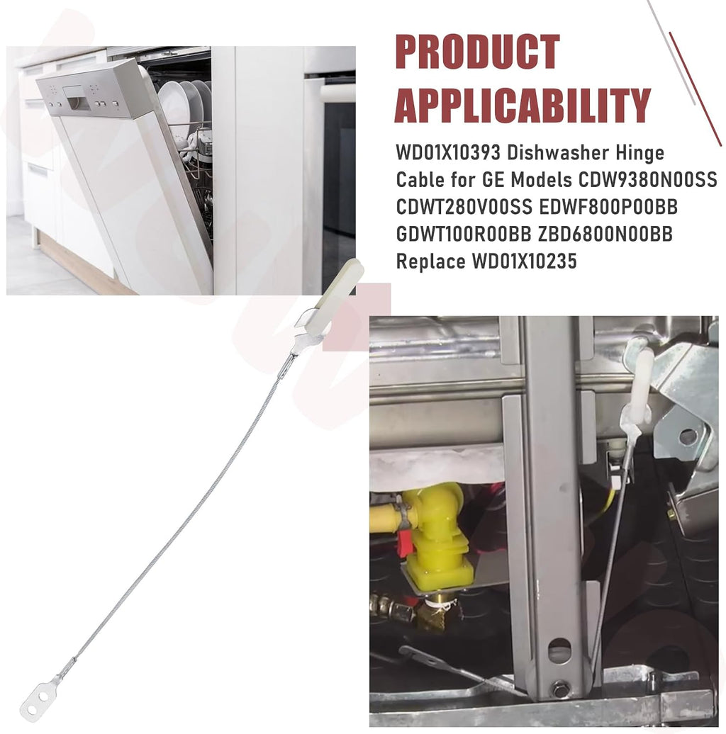 WD01X10393 Dishwasher Hinge Cable for GE Models CDW9380N00SS CDWT280V00SS