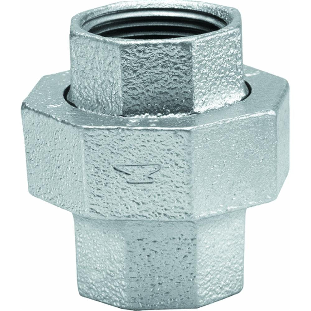 Anvil 8700163408, Malleable Iron Pipe Fitting, Union, 1/2" NPT Female, Galvanized Finish