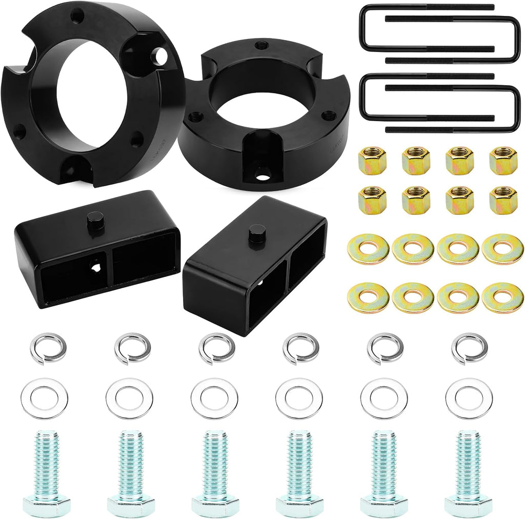 Full Lift Kits For Tacoma 2005-2023, 3"F+2"R Leveling Lift Kits Compatible with Toyota Tacoma 2WD 4WD, Full Suspension Lift Kits Include 3in Front Strut Spacer and 2in Rear Lift Blocks with U Bolts