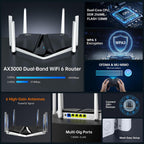 AX3000 WiFi 6 Router, Dual Band Wireless Router