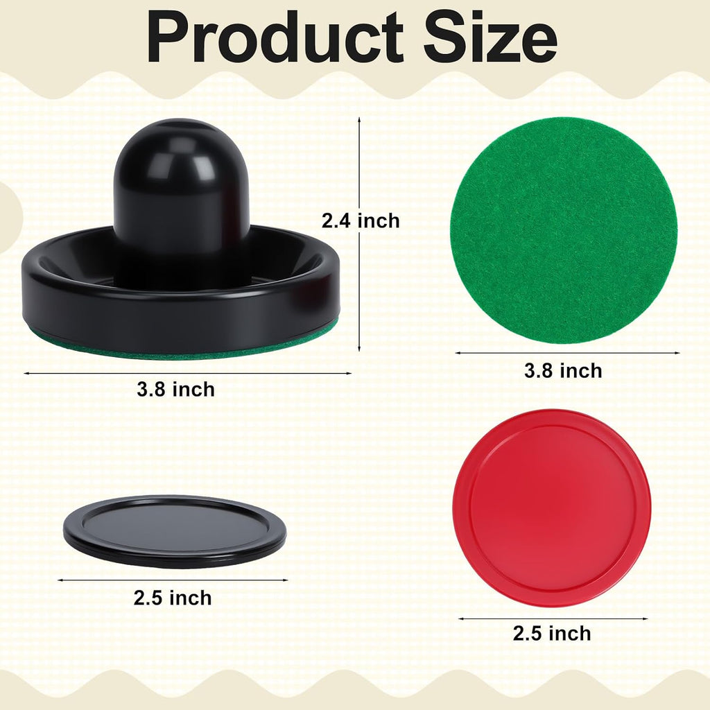 Air Hockey Paddles and Pucks, Air Hockey Pushers with Nylon Storage Bag, Goal Handles Paddles Replacement Accessories