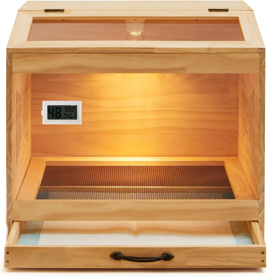 Brooder Box for Chicks, Wooden Chicken Brooder with Heat Lamp