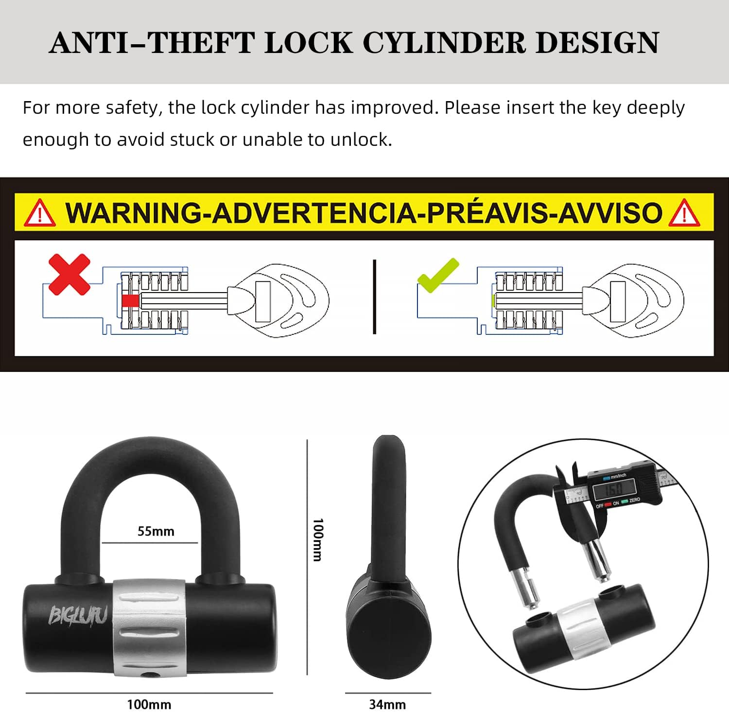 Motorcycle Chain Lock, 3.3FT Heavy Duty Anti Theft Bike Lock Chain | with U Lock 4Keys, 10mm Thickness Hardened Steel