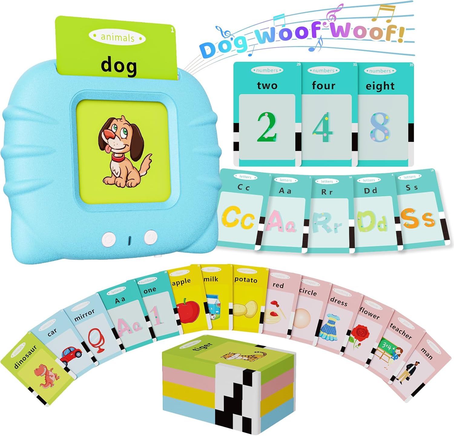 Talking Flash Cards for Toddlers 1-3, Upgraded 248 Sight Words Montessori Speech Therapy Toy, Autism Sensory