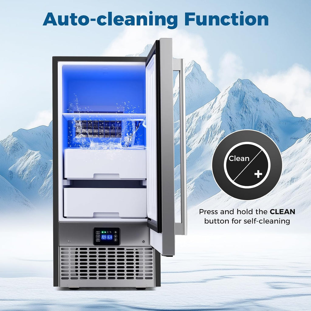 Commercial Nugget Ice Maker Machine 90 Lbs/24H Chewable Pellet Ice