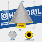 HIGHDRIL 2"Diamond Beveling Chamfer Bits for Marble Porcelain Tiles Granite