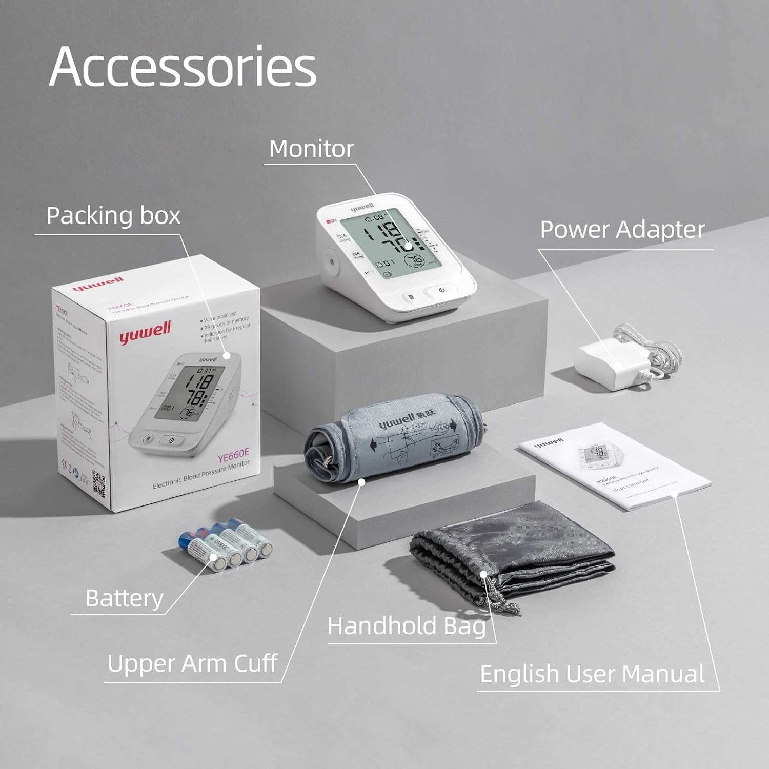 Blood Pressure Monitor, Large Upper Arm Blood Pressure Cuff, Digital Blood Pressure Machine for Home Use, Large