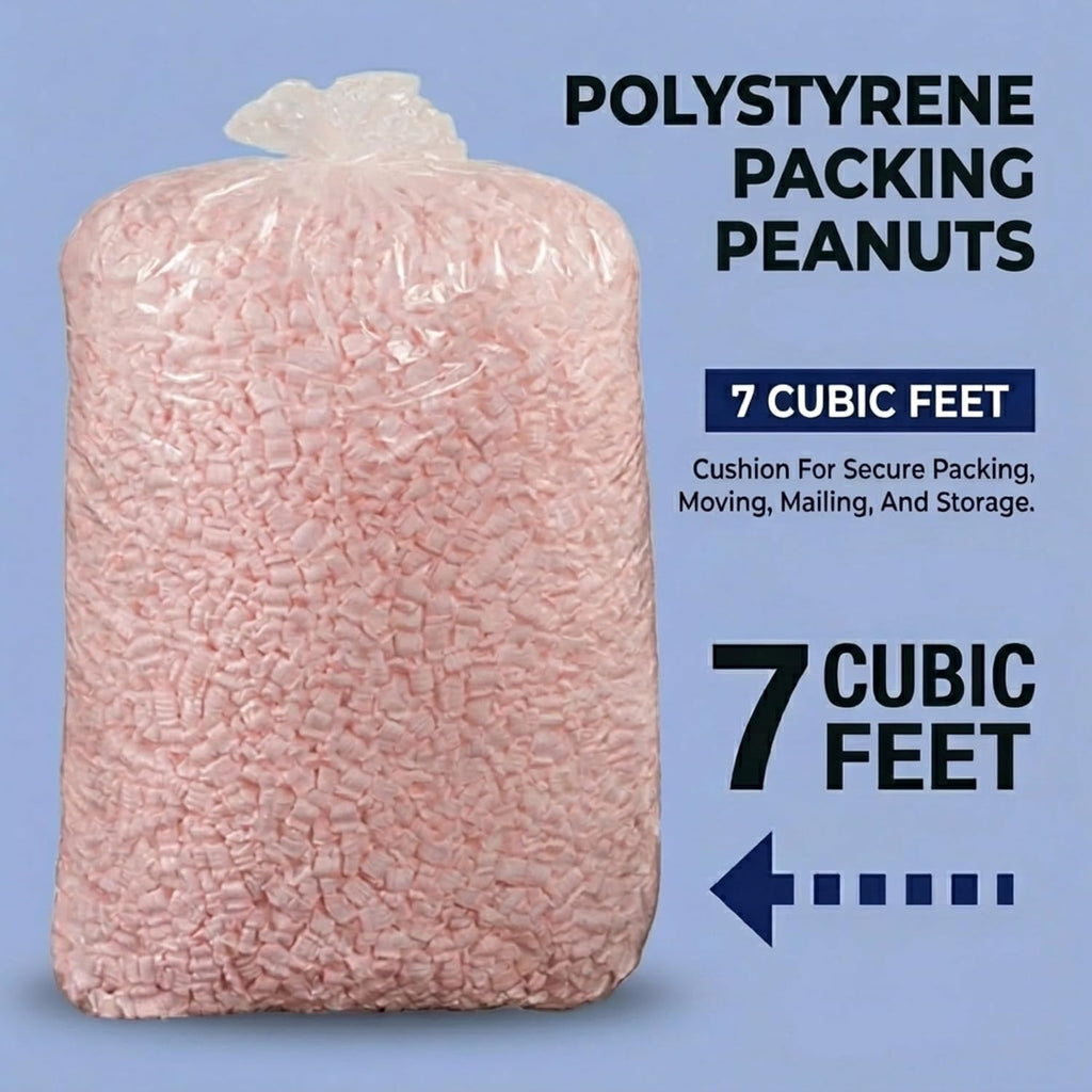 Shipping & Packing Peanuts Pink, 7 Cubic Feet - Loose Fill Packaging Peanuts for Packing, Moving and Storage