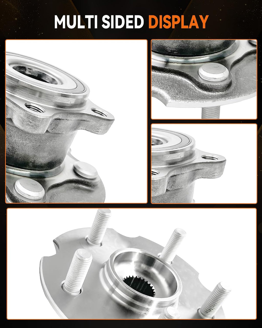 2Pcs 512374 Rear Wheel Bearing Hub Assembly Fit for Toyota RAV4 2006-2018, for Lexus NX300h 2015-2021, NX300 2018-2021, NX200t 2015-2017, 5 Lugs w/ABS