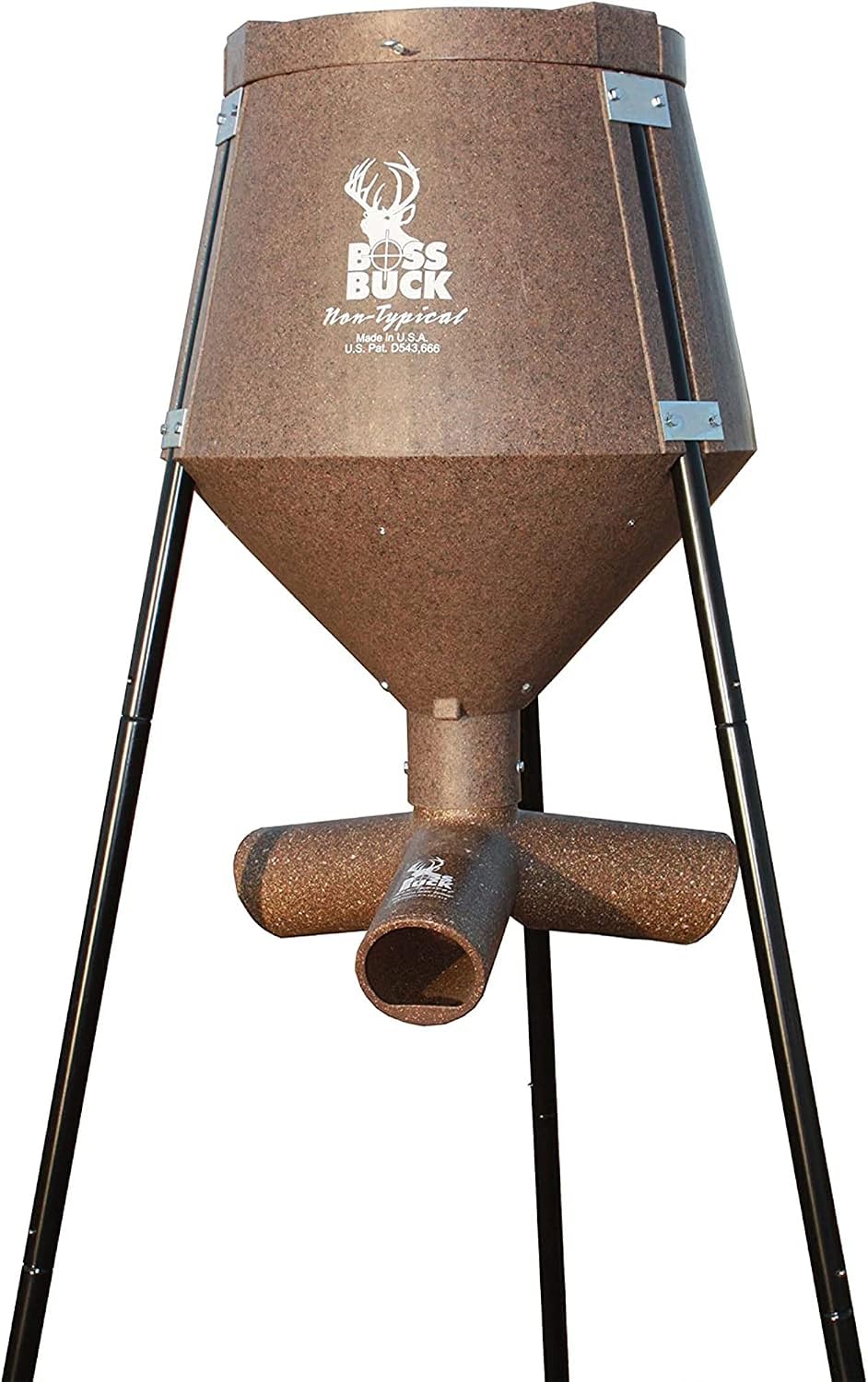 200 LB Deer Feeder/Hunting Durable Lightweight Plastic UV Protected Waterproof Game Feeder with Protein 3 Feed Tubes