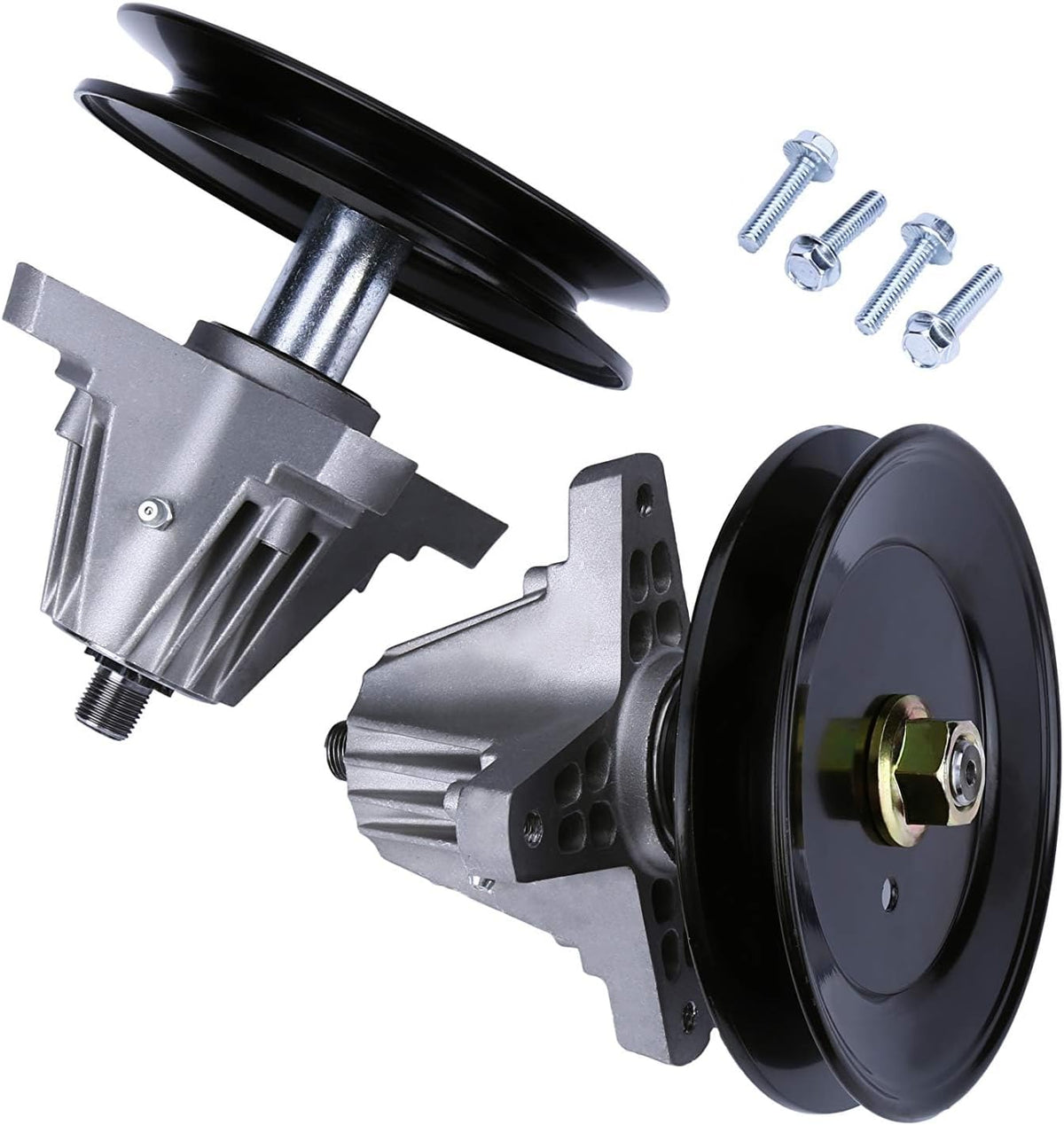 Replacement Lawn Mower Spindle Assembly with Pulley Set of 2 - Compatible with Cub Cadet, Troy-Bilt, MTD 42 Inch Deck