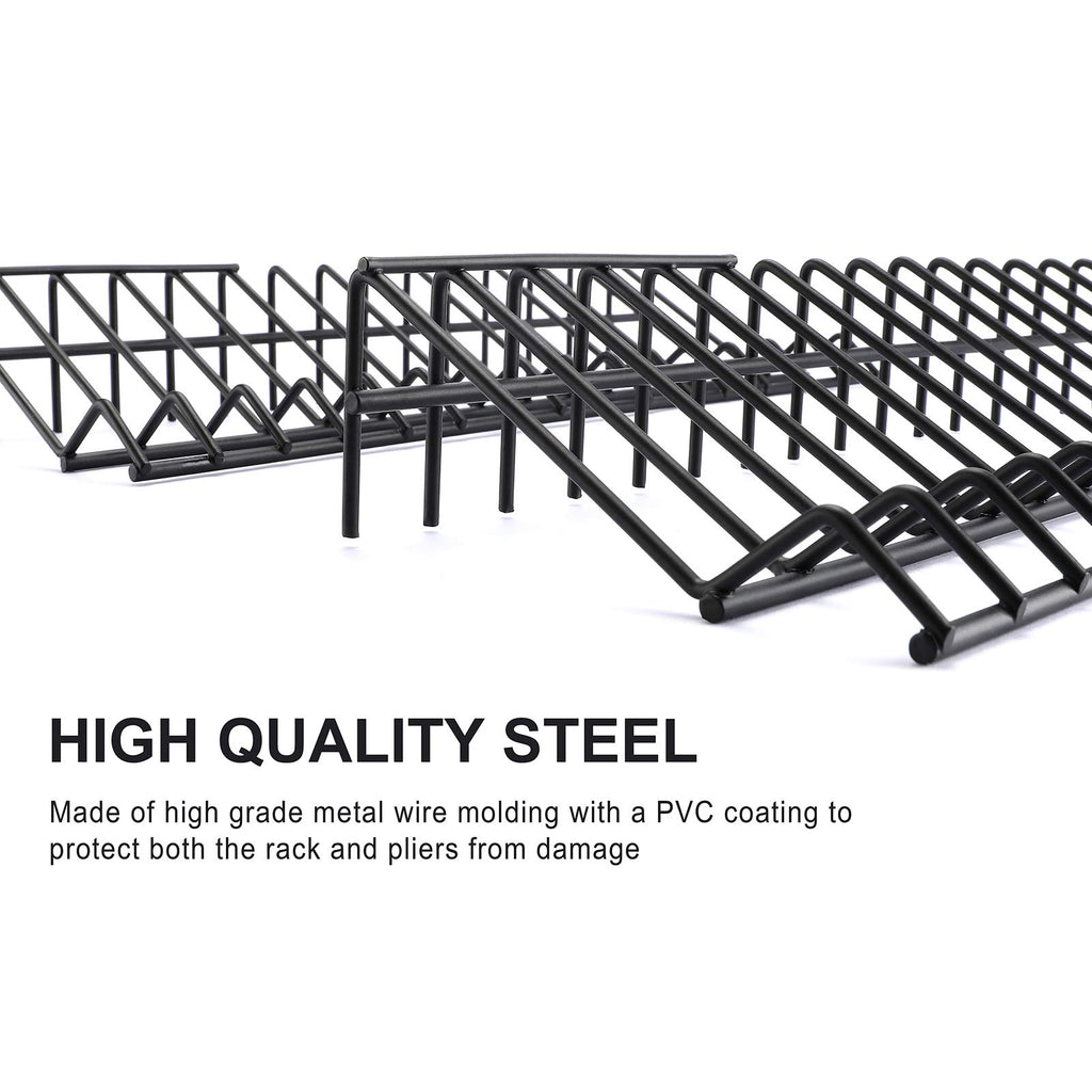 Plier Organizer Rack, 2 Pack, Stores Spring Loaded, Black, 15-Slot Plier Rack, Keep Pliers Organized in Tool Drawer