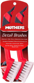 Car Detailing Brush for Stain and Hair Removal on Vinyl and Leather Seats - 2 Pack