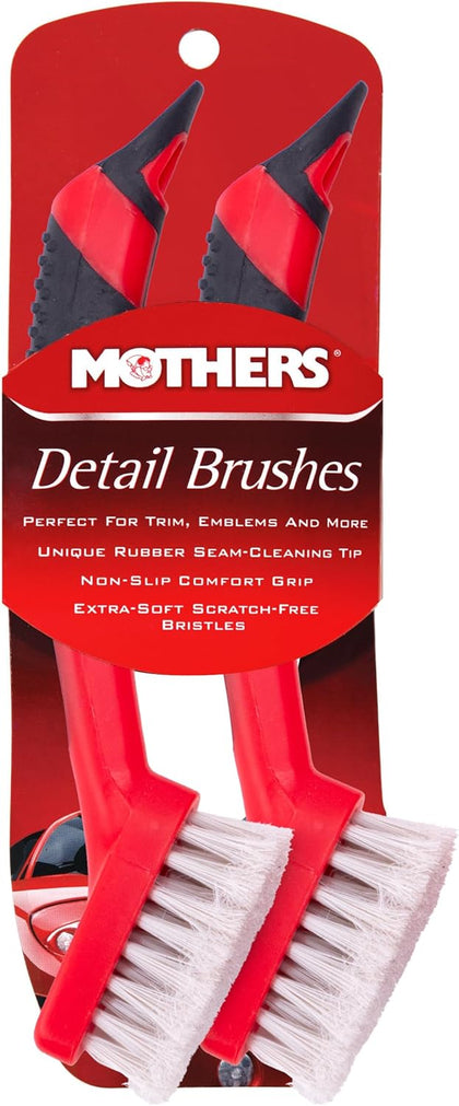 Car Detailing Brush for Stain and Hair Removal on Vinyl and Leather Seats - 2 Pack