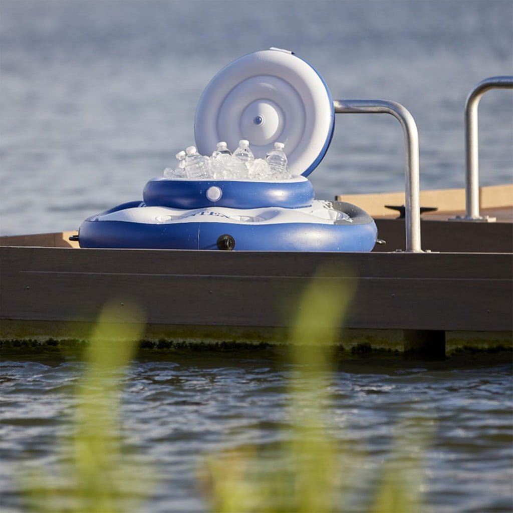 56822EP Mega Chill Inflatable Cooler: Removable Ice Chest – 5 Built-in Cup Holders – 2 Durable Handles – Easy-to-Use