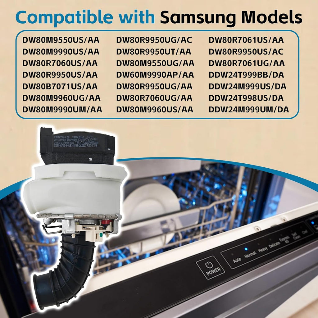 DD93-01013A Dishwasher Drain Pump Assembly BLDC VSM-E26A0 Motor Compatible with Samsung Various Models