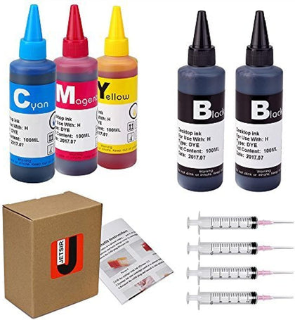 Dye Ink Refill Kit 100ML x5 Bottles for 950 951 952 902 901 60 61 62 63 21 22 564 920 940 932 933 711 970 971 Ink