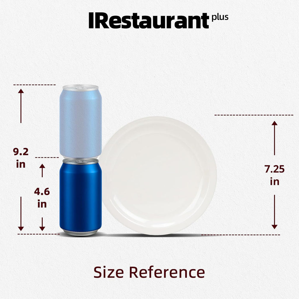 Stoneware Narrow Rim Commercial Grade Dinnerware, America White, Plate 7.25", Case of 36