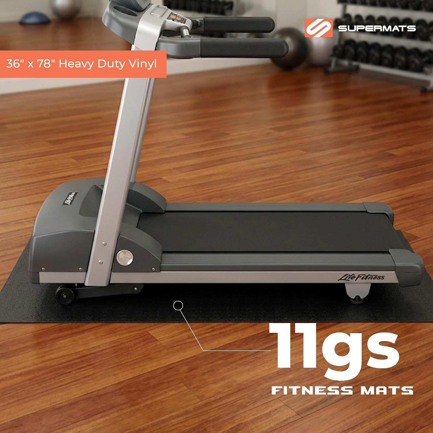 Heavy Duty Equipment Mat 11GS Made in U.S.A. for Large Treadmills Ellipticals Rowers Rowing Machines Recumbent Bikes