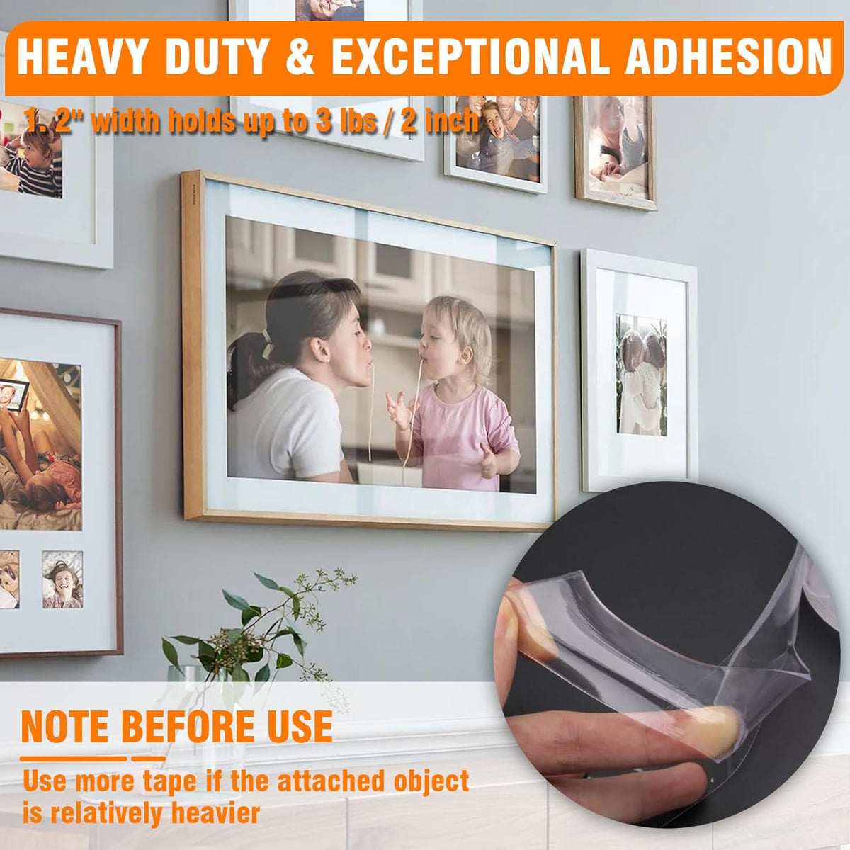 Double Sided Tape Heavy Duty - Extra Long (16.65FT) , Nano Tape for wall
