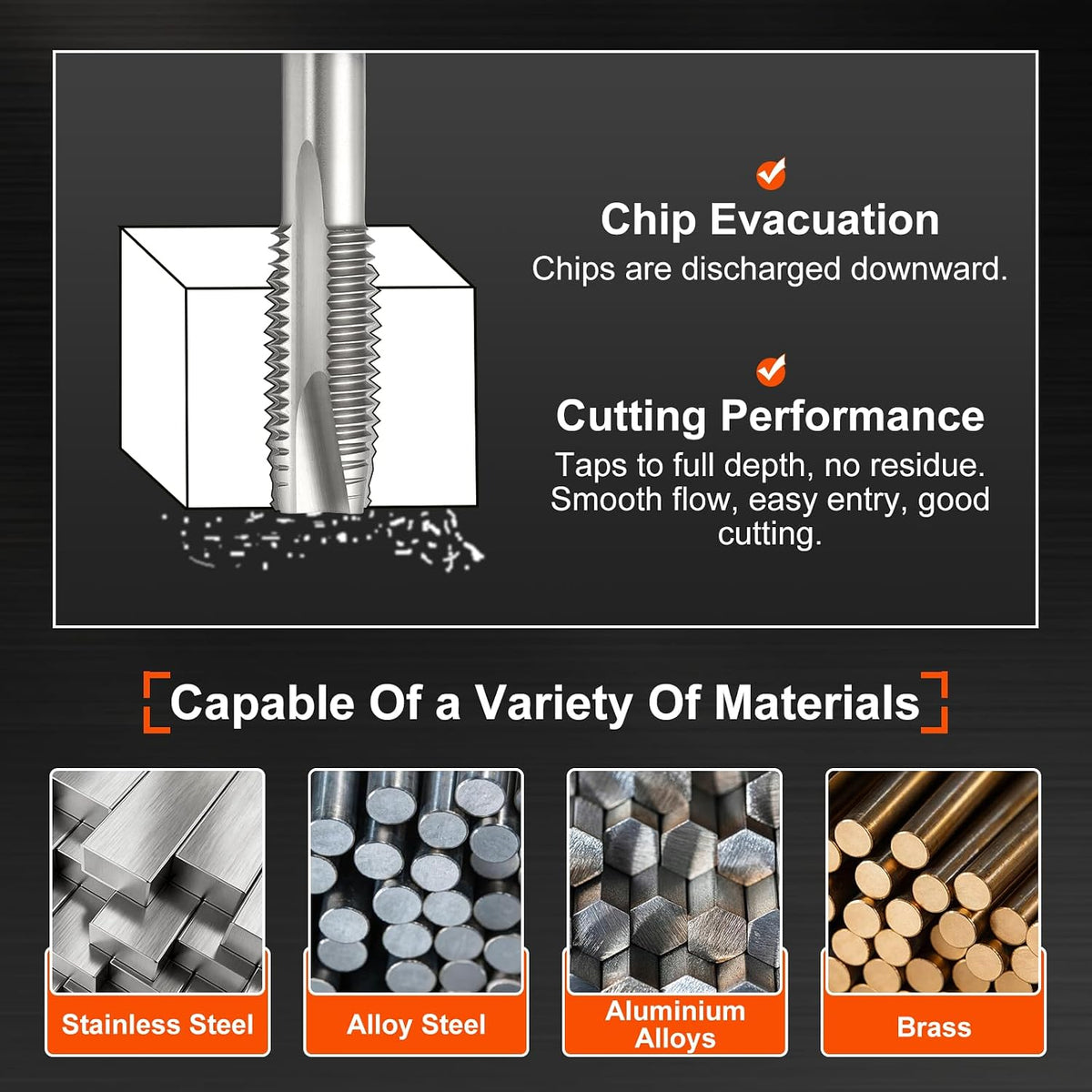 M7 x 1 Spiral Point Tap M2 High Speed Steel Polished Finish