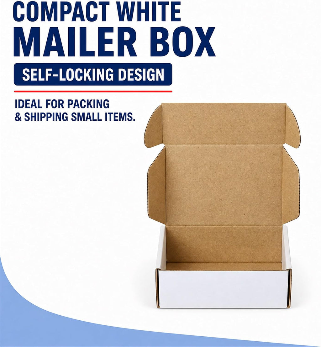 6x4x2 Shipping Boxes 50 Pack, Small Corrugated Cardboard Boxes for Mailing & Shipping, Self Locking Quick Fold Mailer