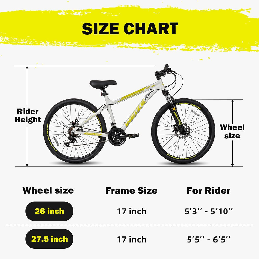 Mountain Bike, 26/27.5-Inch Adult Bike, 21-Speed Rear Disc Brake, Lightweight Aluminum Frame for Men and Women