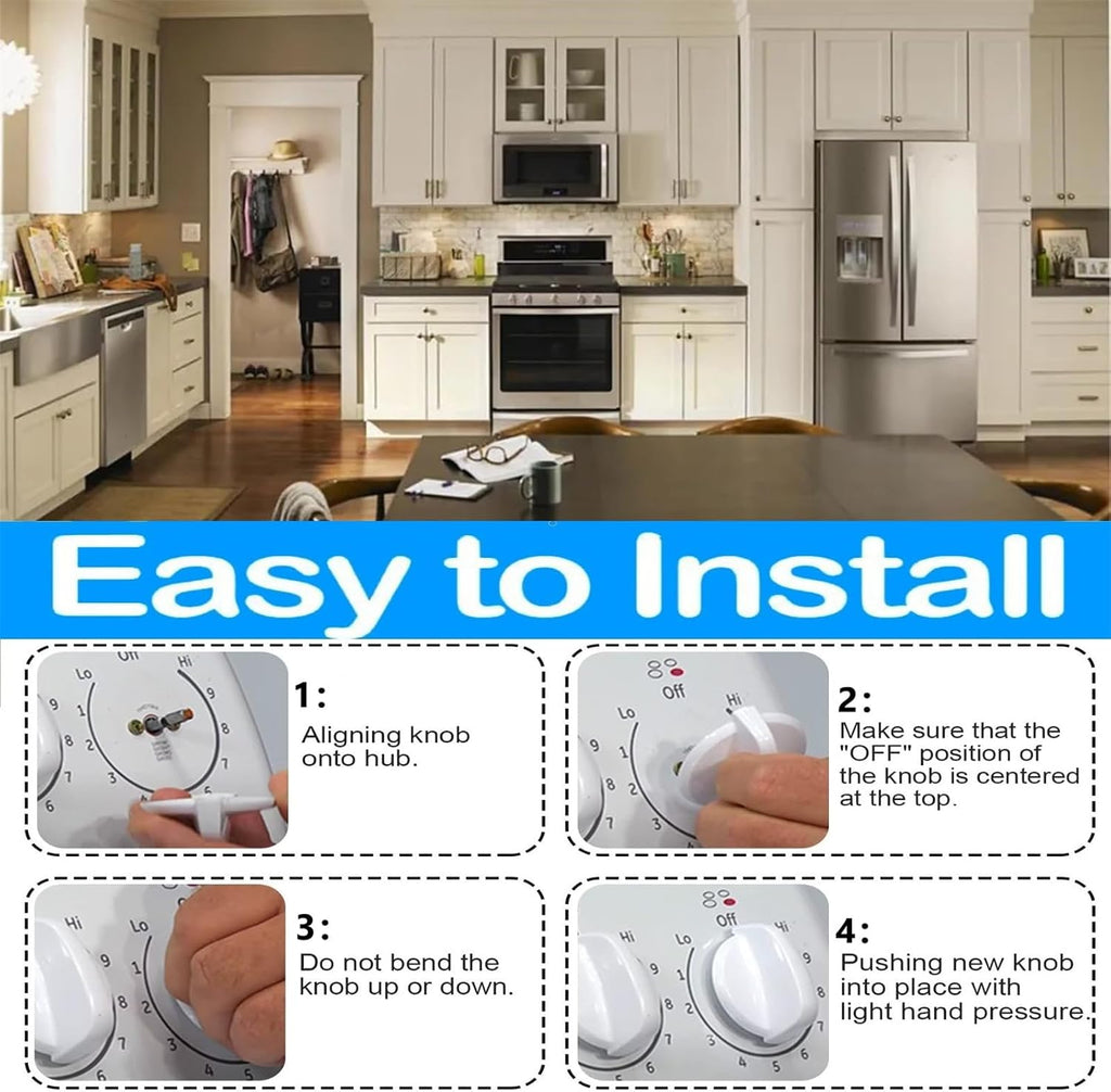 4 Pack Range Surface Burner Stove Knob Fit WB03K10034 for GE