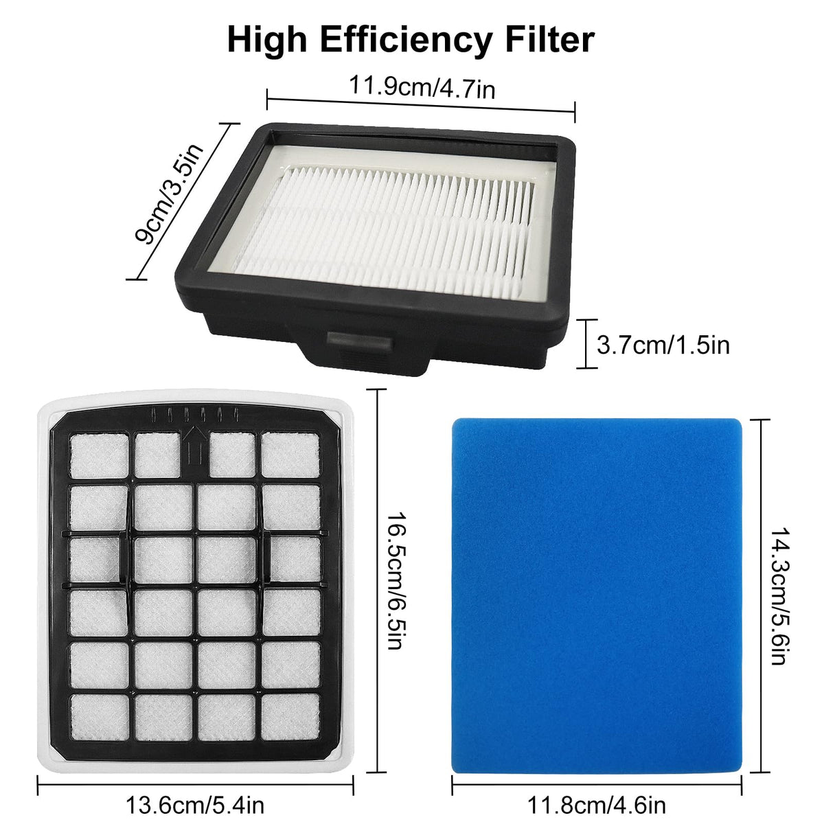 4 Pack Filters Replacement Parts for EUREKA NEN180 / NEN186BL