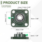 uxcell UCF203 Pillow Block Bearings, 17mm Bore Self Alignment, (ABEC3)
